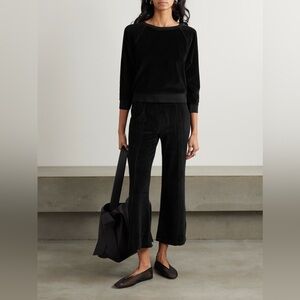 $250 SUZIE KONDI Black Terry Organic Cotton The Saba Raglan Sweatshirt, Size XS